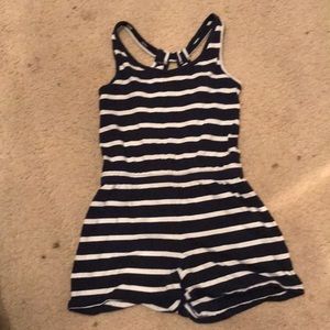 Navy blue and white jumpsuit